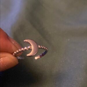 Silver Crescent Moon Ring